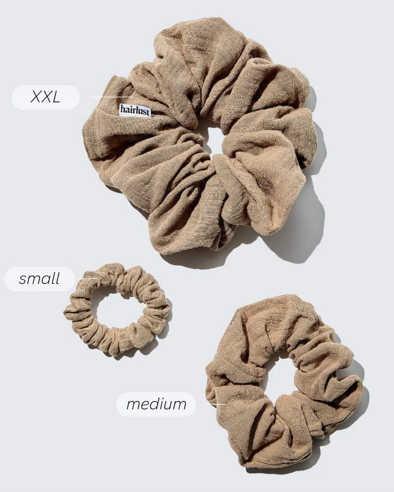 Cotton Scrunchies, Small, 5-Pack, Coffee - Image 5